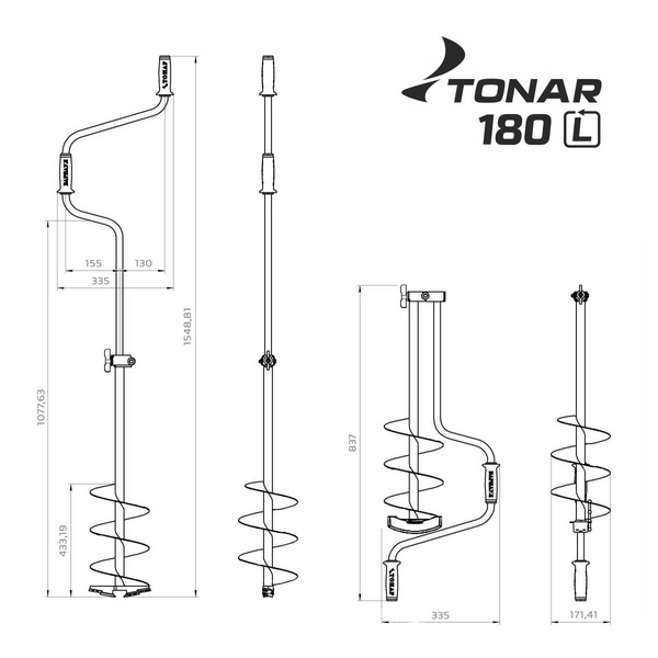 Ледобур Тонар ЛР-Д (левое вращение) 180 мм