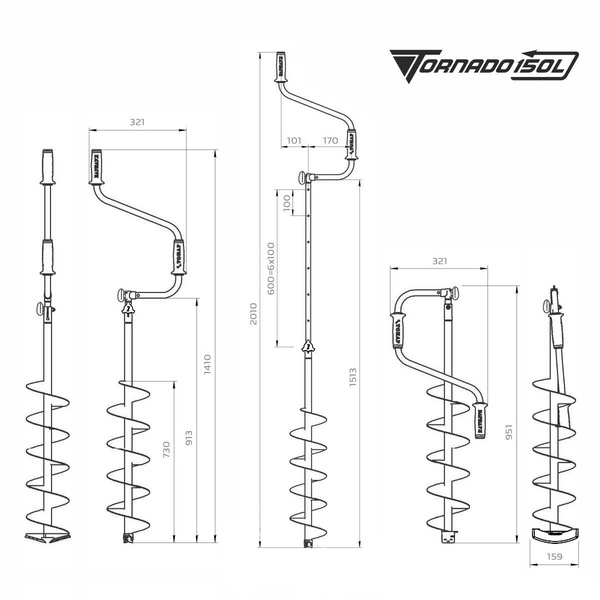 Ледобур Тонар Торнадо-М2 (без чехла, левое вращение) 150 мм