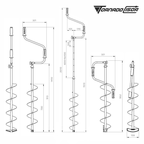 Ледобур Тонар Торнадо-М2 (правое вращение, без чехла) 150 мм