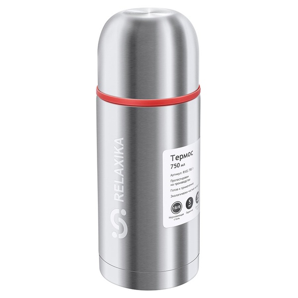Термос Relaxika 102 (2 чашки) стальной, 0,75 л