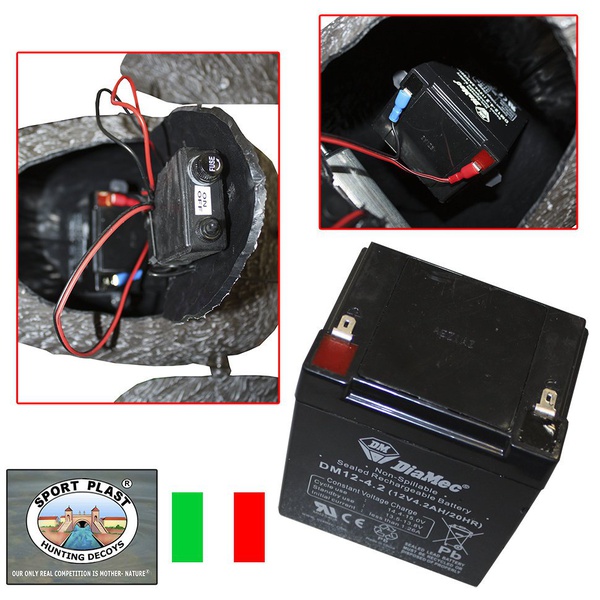 Муляж гуся машущего крыльями с мотором Sport Plast SFLD 940 (белолобый)