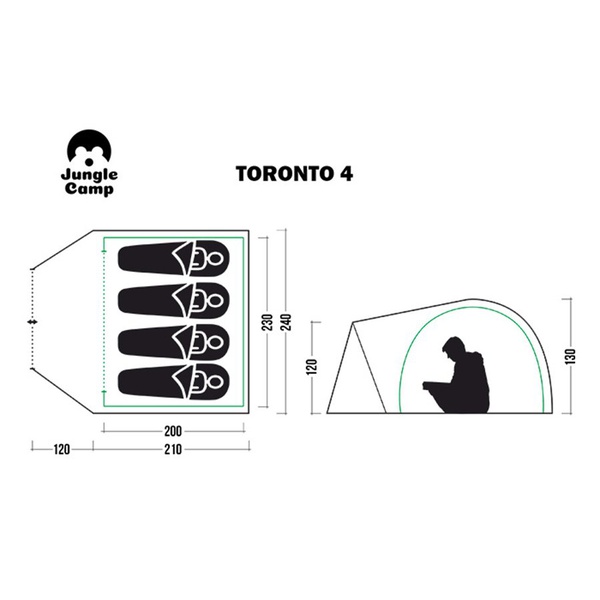 Палатка Jungle Camp Toronto 4 зелёный