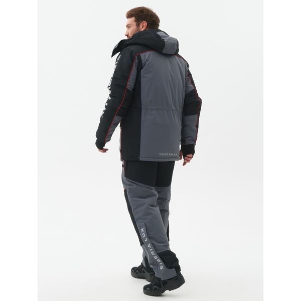 Костюм зимний Huntsman Siberia Lux серый/чёрный, тк. Breathable