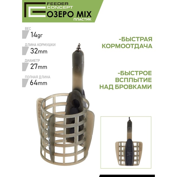 Набор фидерных кормушек Feeder Concept M6 Озеро 6шт