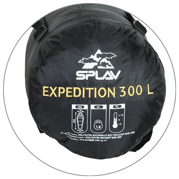 Спальный мешок Splav Expedition 300 зеленый, 220см