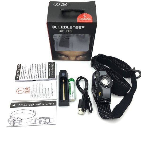 Фонарь налобный Led Lenser MH5 черно-оранжевый