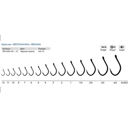 Крючки Волжанка Iseama (10шт/уп) # 4/0