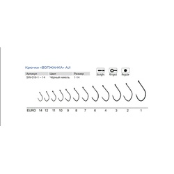 Крючки Волжанка Aji (10шт/уп) # 14