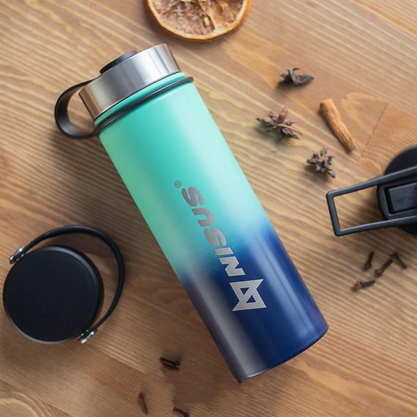 Термобутылка Nisus N.TB-022-TB голубой/синий, 0,53 л