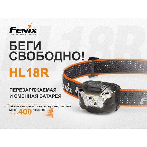 Фонарь налобный Fenix HL18R черный