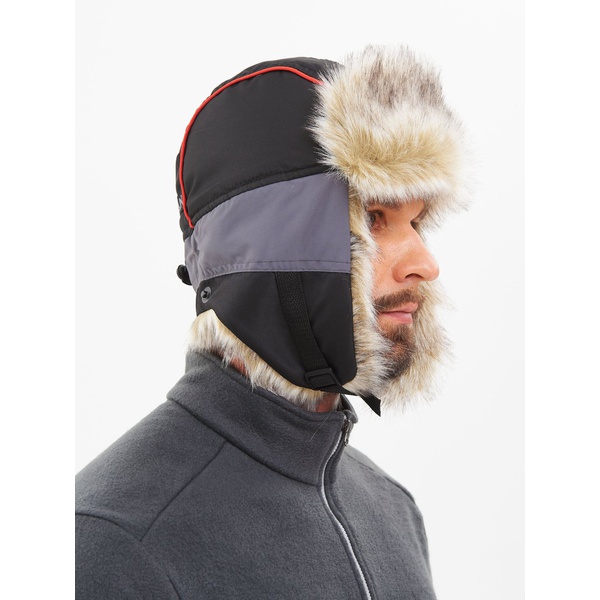 Шапка-ушанка Huntsman Siberia серый-чёрный/мех Волк, тк. Breathable