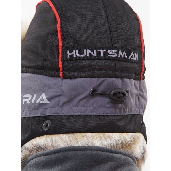 Шапка-ушанка Huntsman Siberia серый-чёрный/мех Волк, тк. Breathable