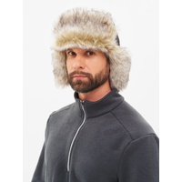 Шапка-ушанка Huntsman Siberia серый-чёрный/мех Волк, тк. Breathable
