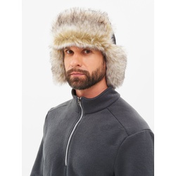 Шапка-ушанка Huntsman Siberia серый-чёрный/мех Волк, тк. Breathable