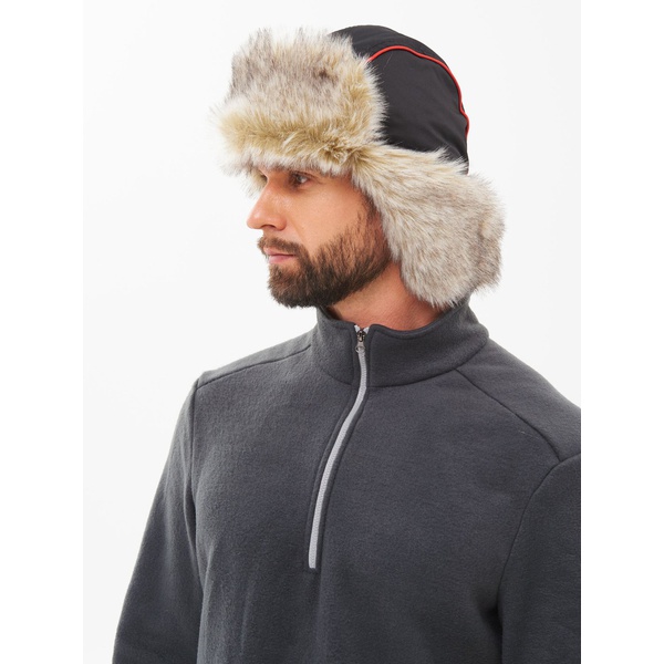 Шапка-ушанка Huntsman Siberia серый-чёрный/мех Волк, тк. Breathable