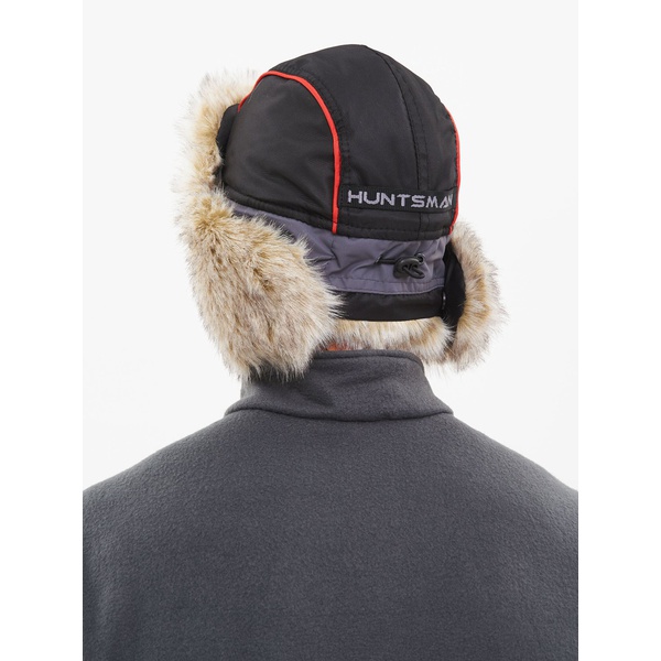 Шапка-ушанка Huntsman Siberia серый-чёрный/мех Волк, тк. Breathable