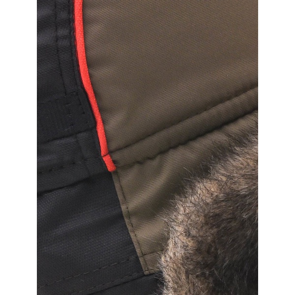 Шапка-ушанка Huntsman Siberia хаки-чёрный/мех Волк, тк. Breathable