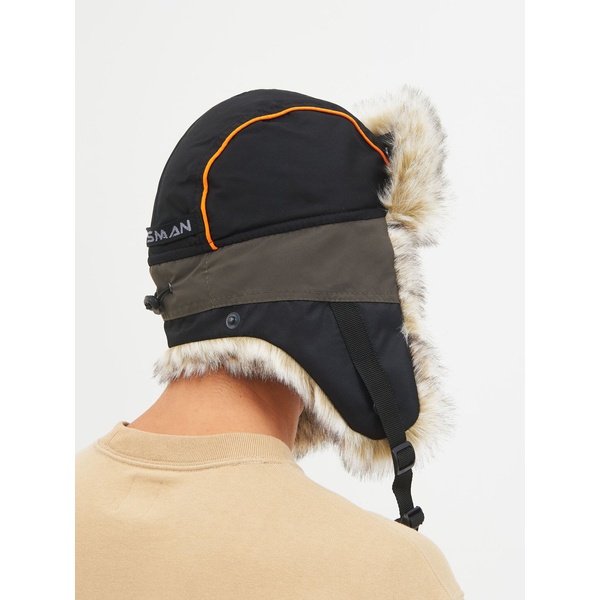 Шапка-ушанка Huntsman Siberia хаки-чёрный/мех Волк, тк. Breathable