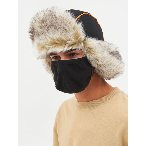 Шапка-ушанка Huntsman Siberia хаки-чёрный/мех Волк, тк. Breathable