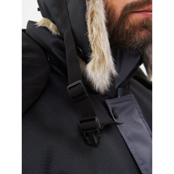 Шапка-ушанка Huntsman Полюс (с маской) серый/чёрный, тк. Cell