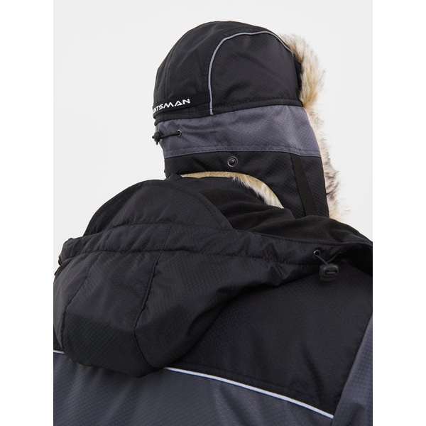 Шапка-ушанка Huntsman Полюс (с маской) серый/чёрный, тк. Cell