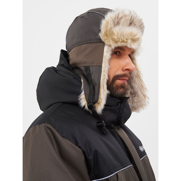 Шапка-ушанка Huntsman Полюс (с маской) хаки, тк. Cell