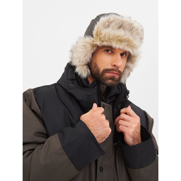 Шапка-ушанка Huntsman Полюс (с маской) хаки, тк. Cell