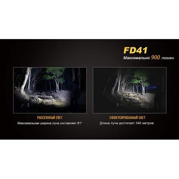 Фонарь Fenix FD41 с аккумулятором