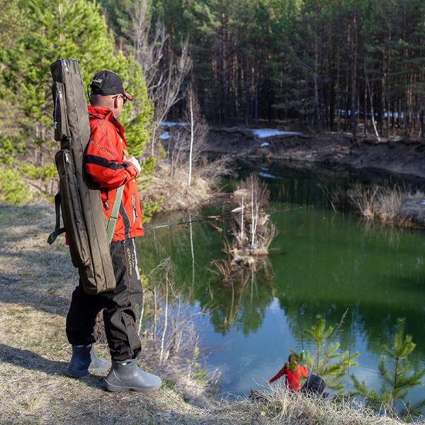 Чехол Nisus N-130-K для спиннинга с катушкой хаки, 130 см