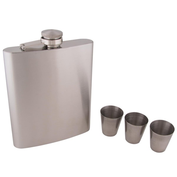 Набор (фляжка + 3 стопки) Helios Волк (XPT-18)