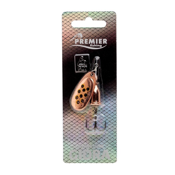 Блесна вращающаяся Premier Fishing Gidra Bug Black CU-B, №4 /12 гр