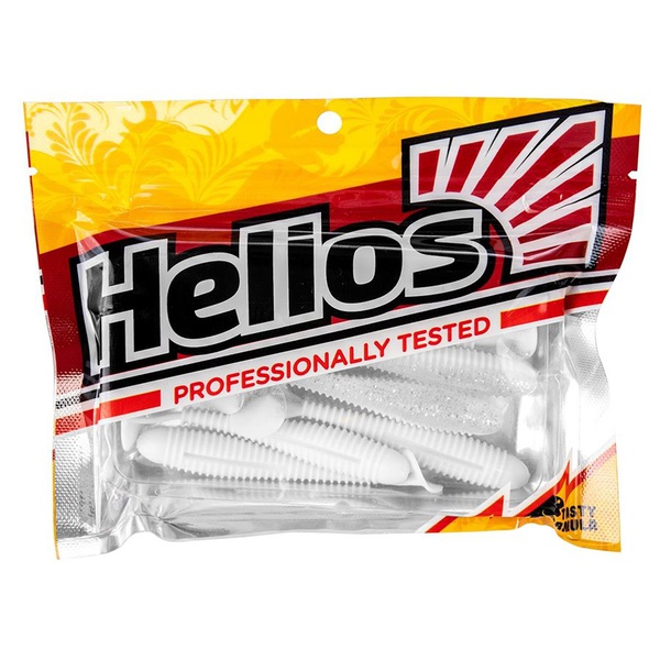 Виброхвост Helios Catcher 2,75"/7 см (7 шт) white & sparkles