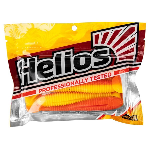 Виброхвост Helios Catcher 3,55"/9 см (5 шт) orange & yellow