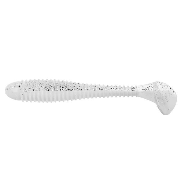 Виброхвост Helios Catcher 3,55"/9 см (5 шт) white & sparkles