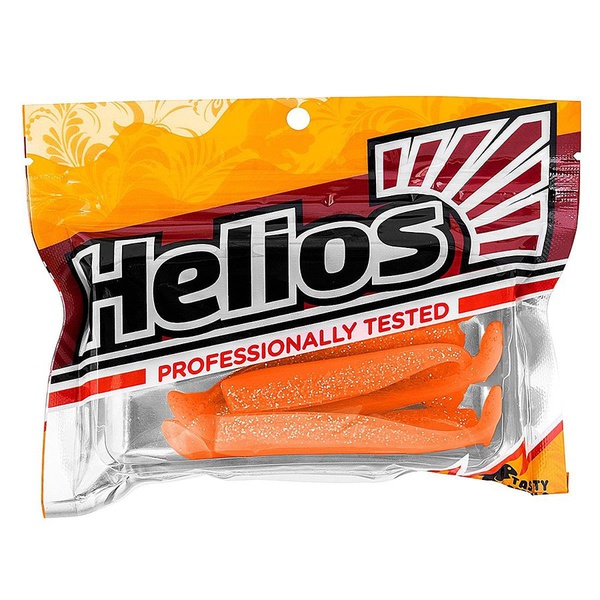 Виброхвост Helios Chebak 3,15"/8 см (7 шт) orange & sparkles