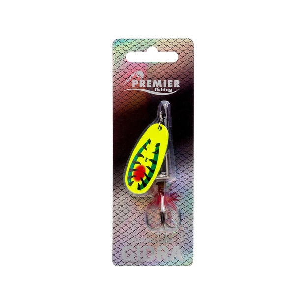 Блесна вращающаяся Premier Fishing Gidra Hot Tiger №5 /15 гр (с мухой)