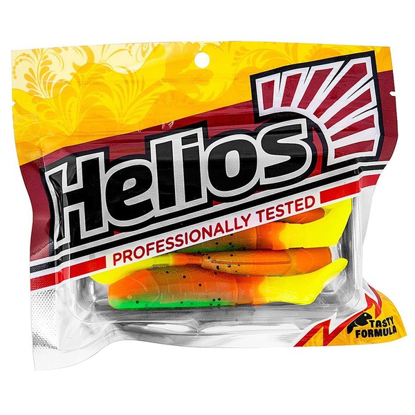 Виброхвост Helios Chubby 3,55"/9 см (5 шт) pepper green & orange lt