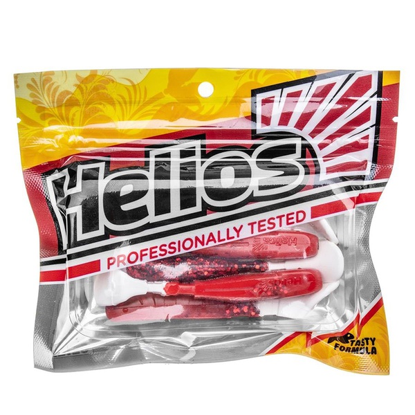 Виброхвост Helios Chubby 3,55"/9 см (5 шт) red sparkles wt