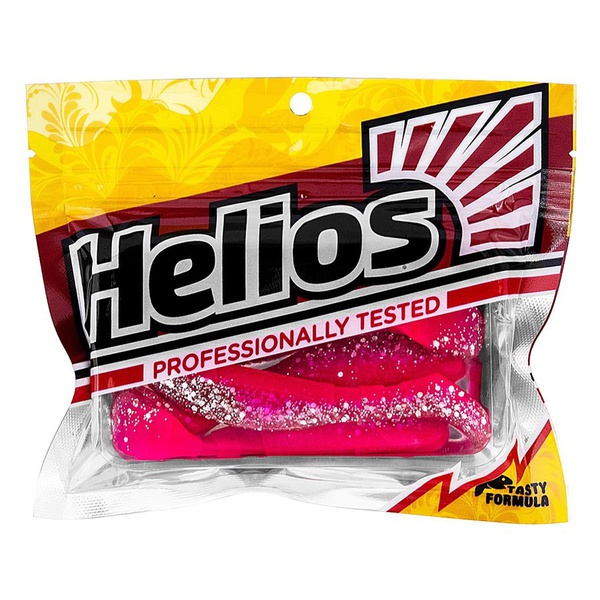 Виброхвост Helios Chubby 3,55"/9 см (5 шт) silver sparkles & pink