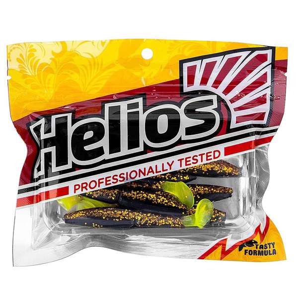 Виброхвост Helios Guru 4,0"/10,16 см (7 шт) black sparkles lt