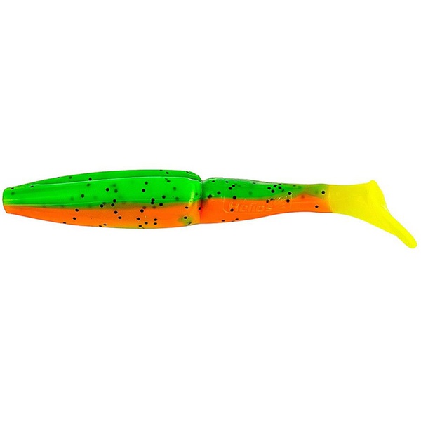 Виброхвост Helios Guru 5,0"/12,7 см (5 шт) pepper green & orange lt