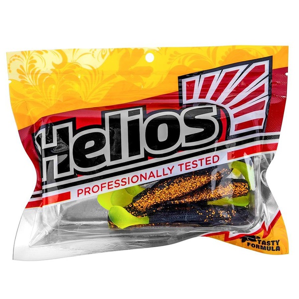 Виброхвост Helios Jap 3,15"/8 см (7 шт) black sparkles lt