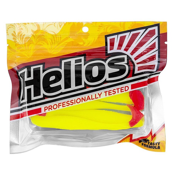 Виброхвост Helios Jumbo 4,95"/12.5 см (5 шт) acid lemon & red