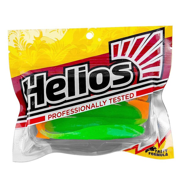 Виброхвост Helios Jumbo 4,95"/12.5 см (5 шт) lime & orange