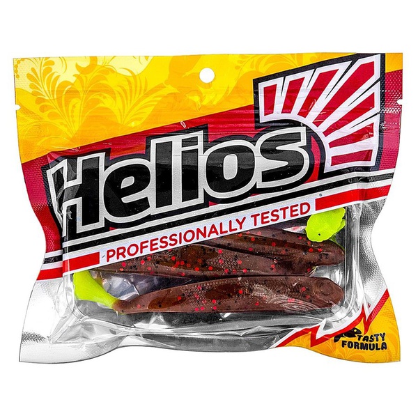 Виброхвост Helios Jumbo 4,95"/12.5 см (5 шт) rusty gold & lime