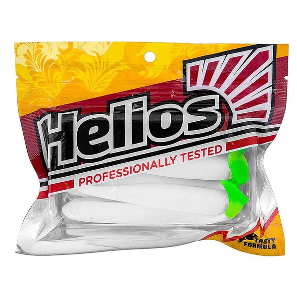 Виброхвост Helios Jumbo 4,95"/12.5 см (5 шт) white & green