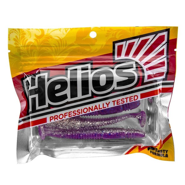 Виброхвост Helios Minoga 3,75"/9.5 см (5 шт) silver sparkles & fio