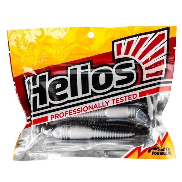 Виброхвост Helios Minoga 3,75"/9.5 см (5 шт) black & pearl