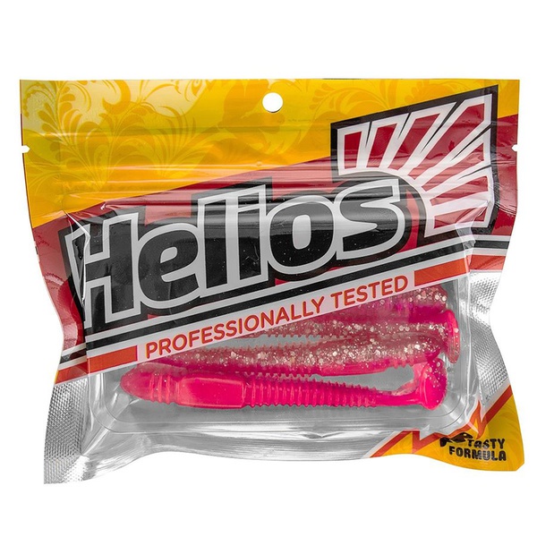 Виброхвост Helios Minoga 3,75"/9.5 см (5 шт) silver sparkles & pink