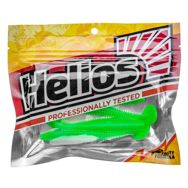 Виброхвост Helios Shaggy 3,35"/8,5 см (5 шт) electric green